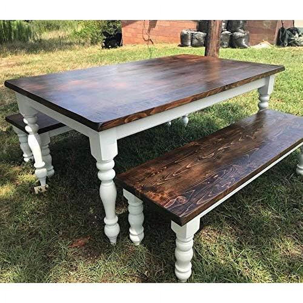 Chunky Farmhouse Table Legs - Unfinished - DIY Furniture - Turned Legs - Set Of 4 - Dimensions: 3.5" X 29"