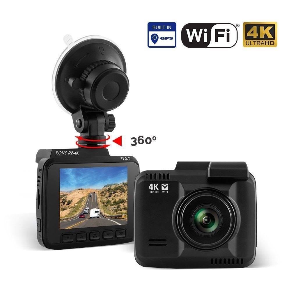 Rove R2-4K Car Dash Cam - 4K Ultra HD 2160p - Built-In WiFi u0026 GPS, PA