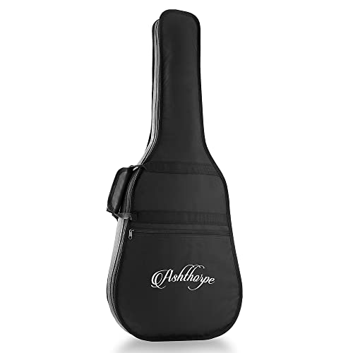 Ashthorpe Full-Size Dreadnought Cutaway Acoustic Electric Guitar Package with 10 Watt Amp - Black