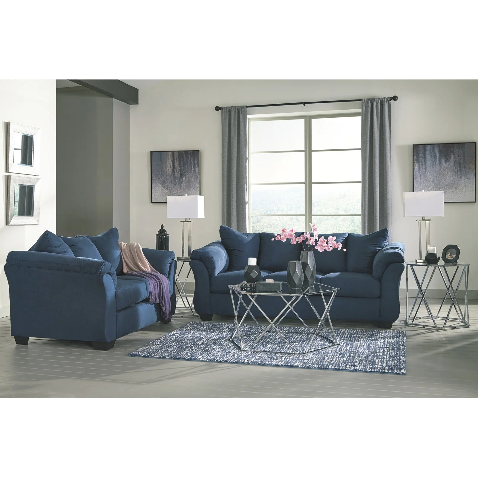 Signature Design by Ashley Darcy Loveseat in Blue