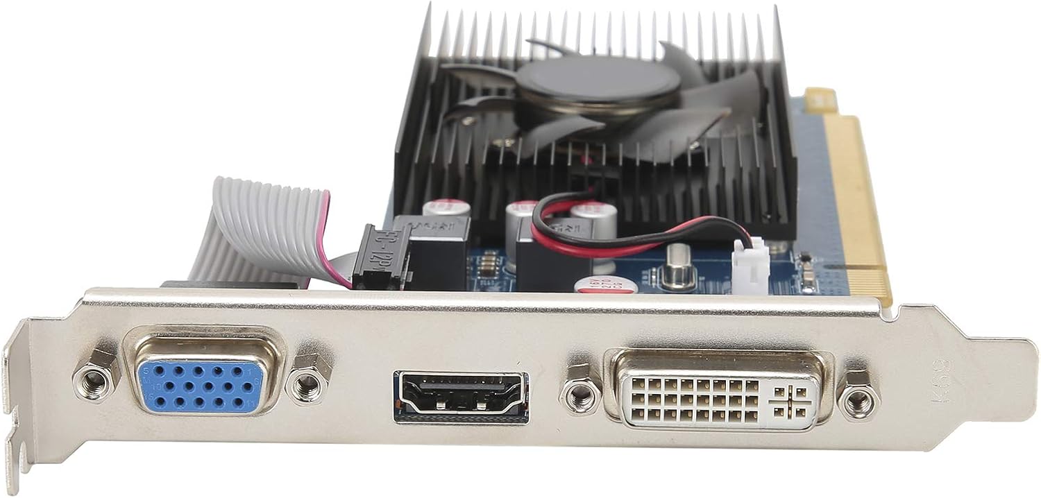 Vbestlife PC Graphics Card, HD6450 2G 64bit DDR3 Graphics Card with PCI Express 3.0 Slot, for Office Desktop Computer