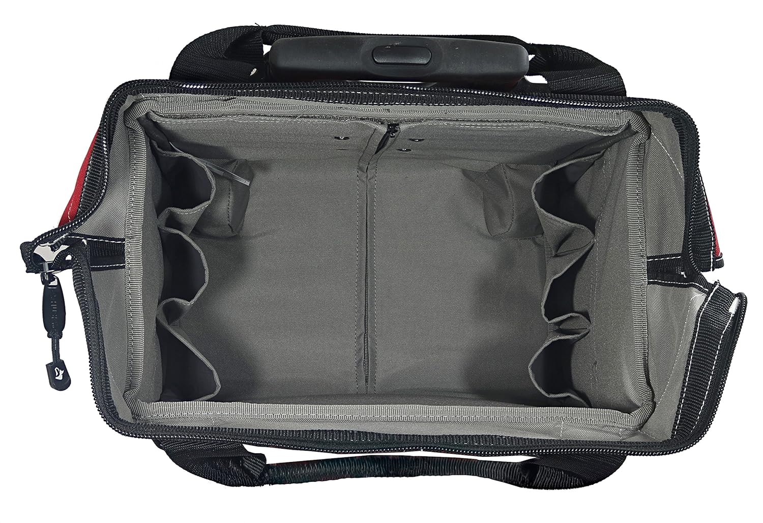 Husky GP-44316AN13 14" 600-Denier Red Water-Resistant Contractor's Rolling Tool Tote Bag with Telescoping Handle
