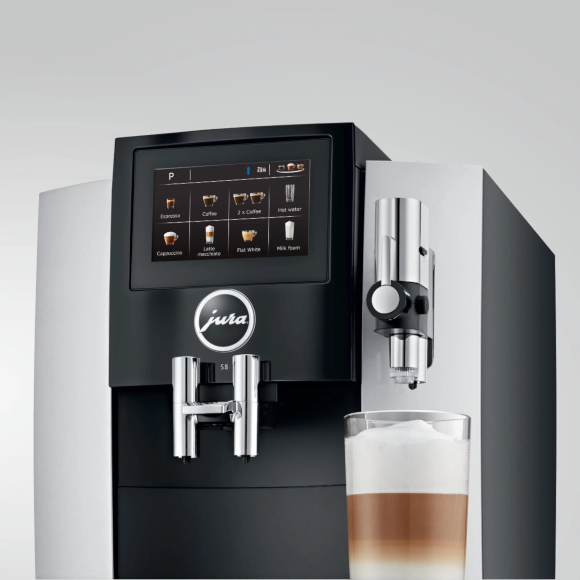 Jura S8 Automatic Coffee & Espresso Machine | Moonlight Silver