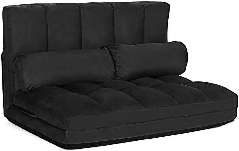 RUNFAYBIU Foldable Floor Sofa  6-Position Adjustable Lounge Couch with 2 Pillows &amp; Suede Cloth Cover  Modern Lounge Mattress Video Gaming Lazy Couch  Floor Seating Sofa  71" x 44.