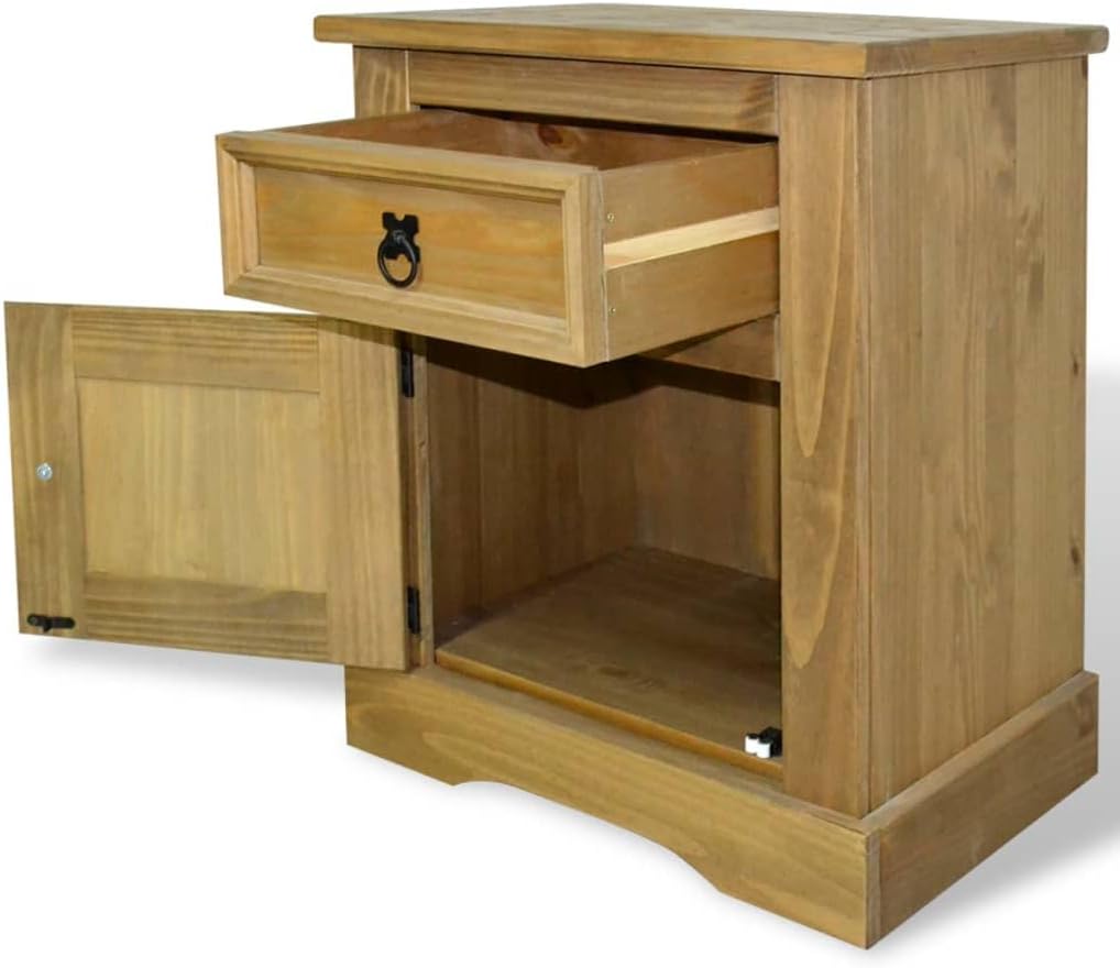 Bedside Cabinet Mexican Pine Corona Range 20.9"x15.4"x26.4",Nightstands-30.25lbs