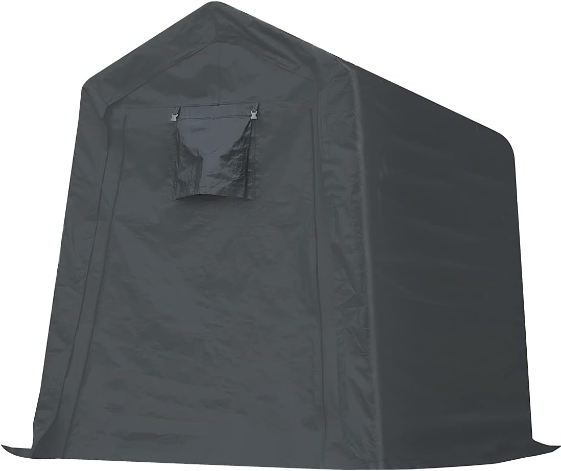 ADVANCE OUTDOOR 10x10 ft Heavy Duty Outdoor Patio Anti-Snow Portable Canopy Storage Shelter Shed Carport with 2 Roll up Zipper Doors & Vents for Snowmobile Garden Tools, Gray