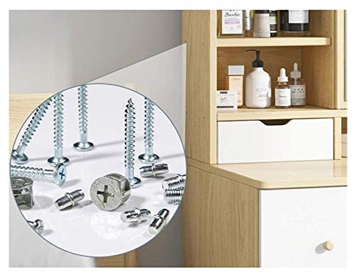 Makeup Vanity Table for Women Girls, Makeup Dressing Table with Flip Top Mirror, Storage Shelves, Makeup Vanity Desk for Bedroom, Vanity Table Set with 2 Drawers(White,60x45x132cm)