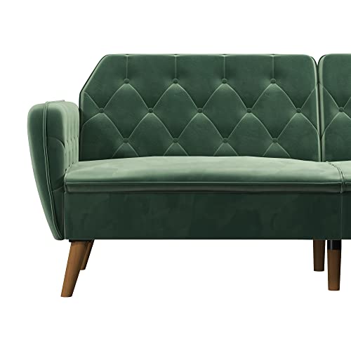 Novogratz Tallulah Memory Foam Futon, Convertible Couch, Camel Faux Leather