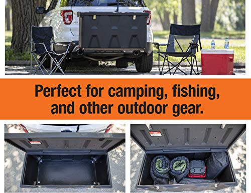 Buyers Products 1707020 Large Poly Hitch Mounted Cargo Carrier Multi-Purpose Utility Storage Bin Box, 23x51x26 Inches, Job Site Box, Camping, Storage and Organizer, Black