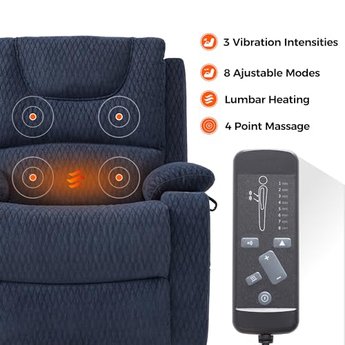 Irene House 9196 Large Power Lift Recliner Lay Flat Chair Dual Motor Lift Chairs Recliners for Elderly with Heat Massage Electric Lift Recliner Chairs Cup Holder(Brown, Faux Leather)