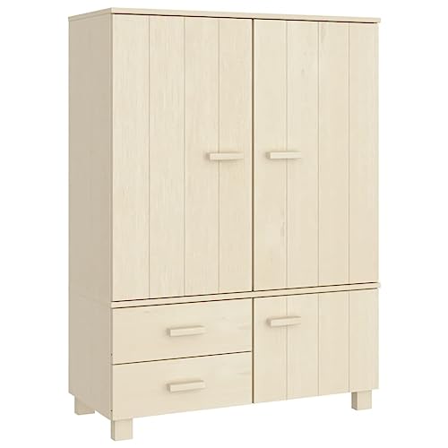 Wardrobe HAMAR Solid Wood Pine, Closet, Armoire, Storage for Coats, Shoes, and Accessories