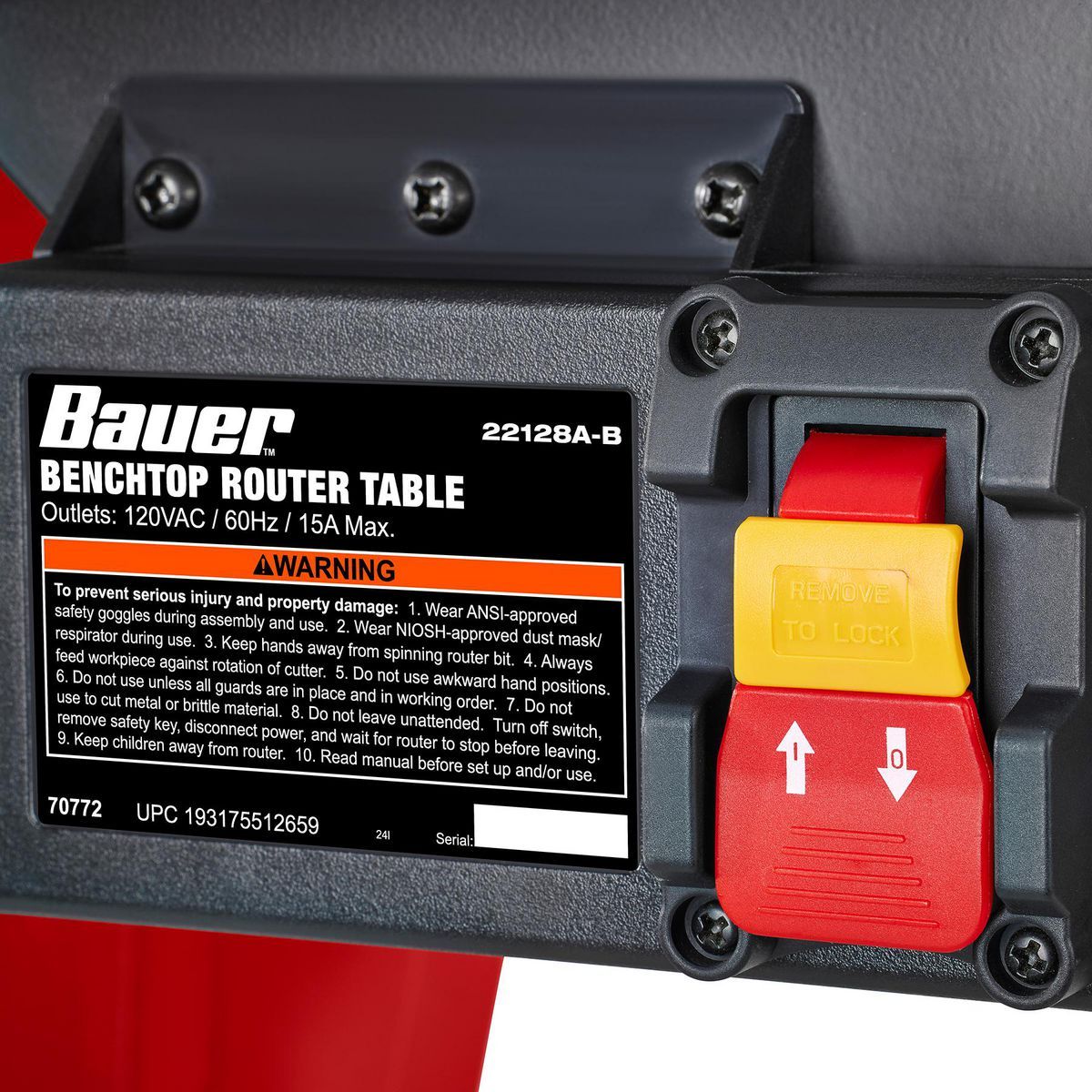 BAUER Benchtop Router Table