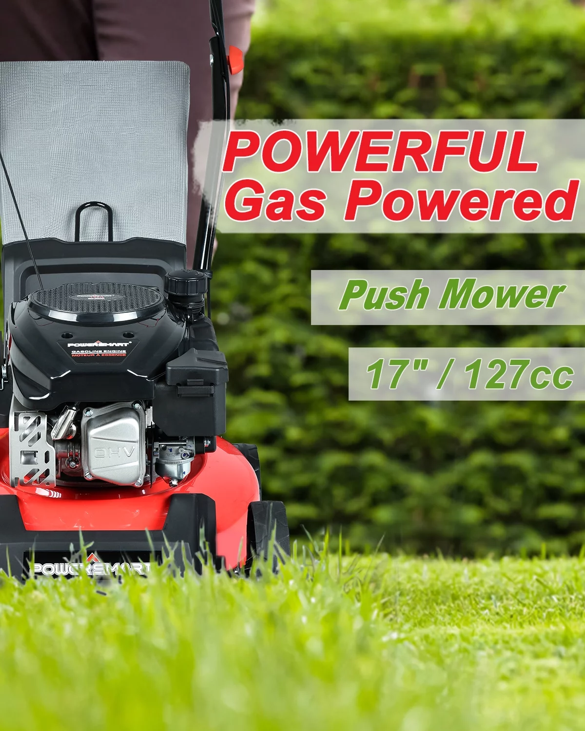 PowerSmart DB8617P 17 in. 3-in-1 Gas Push Lawn Mower