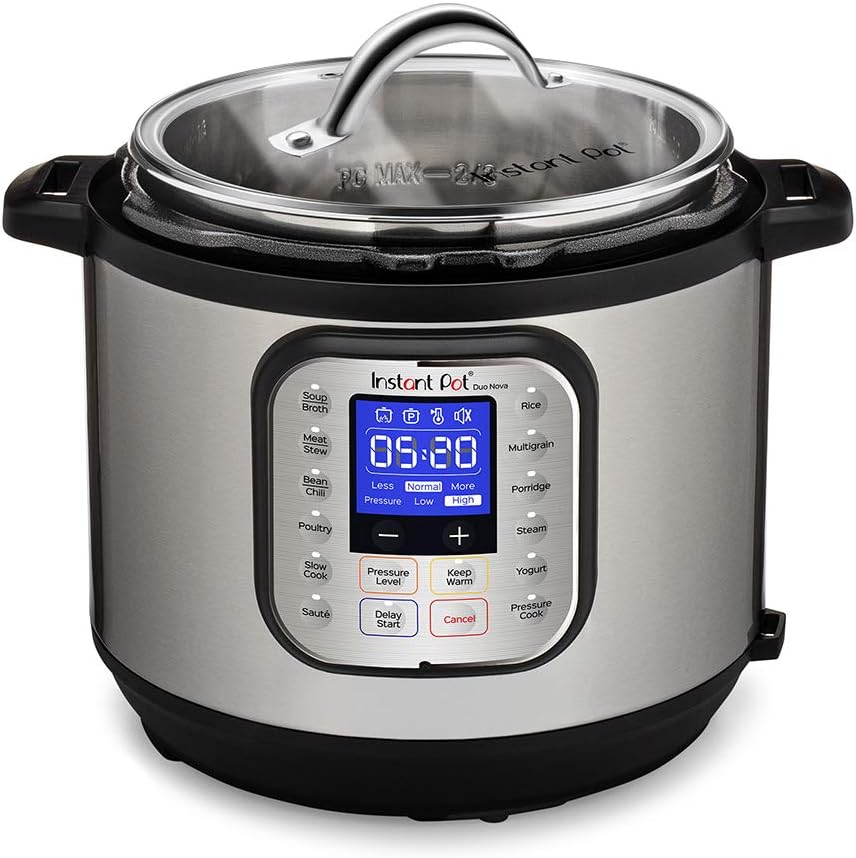 Instant Pot Duo Crisp Pressure Cooker 11 in 1, 8 Qt with Air Fryer, Roast, Bake, Dehydrate and more & Genuine Instant Pot Tempered Glass lid, Clear 10 Inch (26 cm) 8 Quart