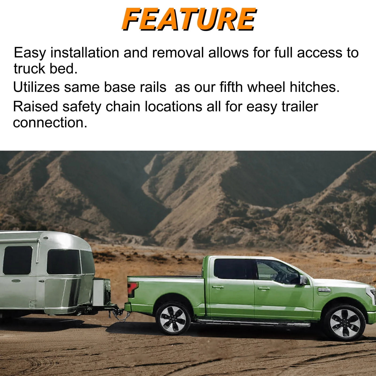 Kojem Universal Gooseneck Hitch Ball Adapter Plate for Standard 5th Fifth Wheel Rails for Pickup Truck Bed Tow 25,000 lbs 2-5/16-Inch Hitch Ball