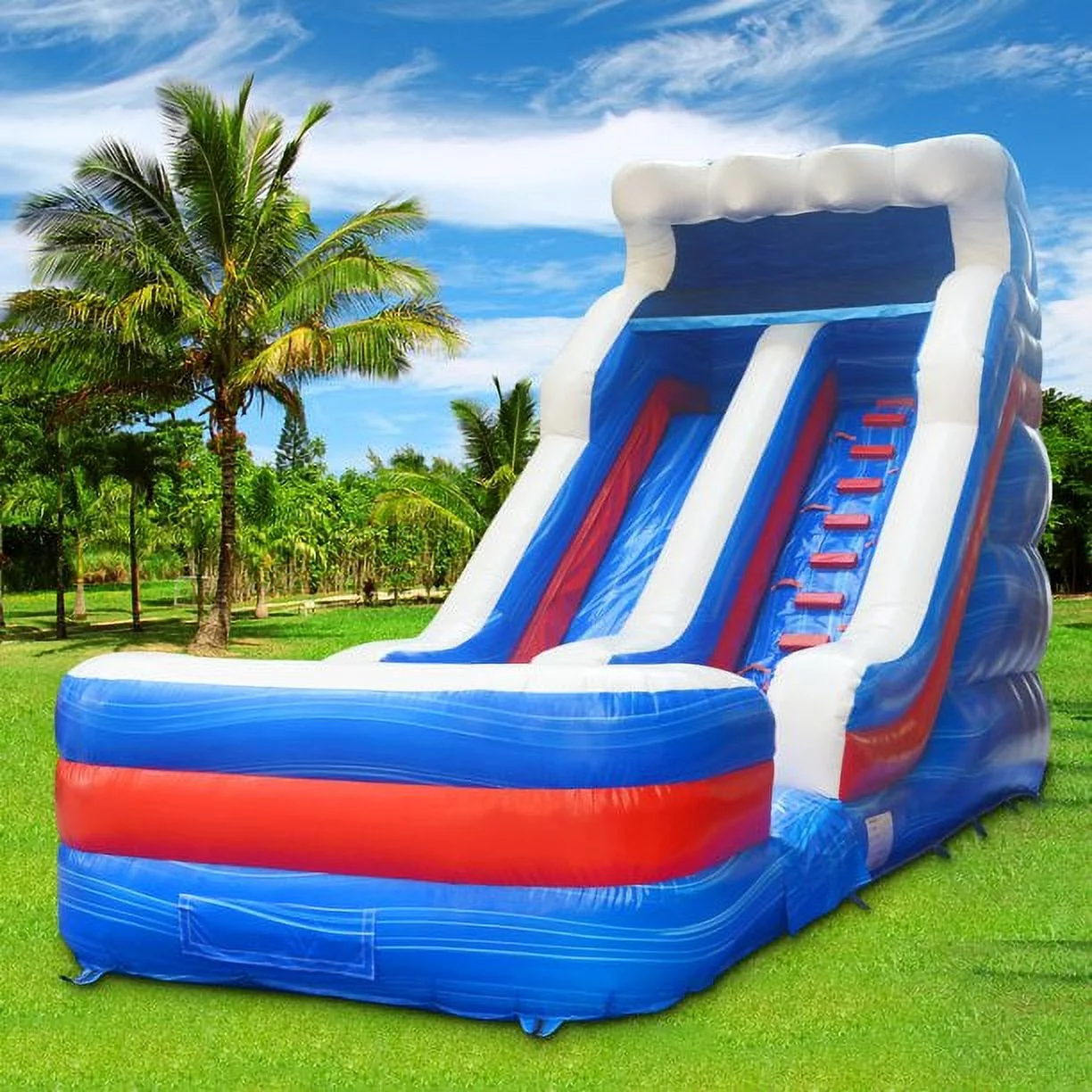 GOOSH 16 ft x 26 ft Commercial Grade Kid  Inflatable Water Slide with Blower, Giant Blow Up Outdoor Water Slide with Splash Pool, Big Water Slide Inflatable for Lake Backyard Outdoor Fun