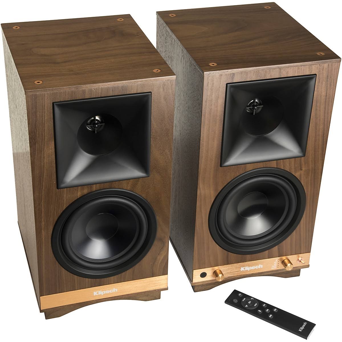 Klipsch The Sixes 2-way Table-top Heritage Wireless Series Speakers - 200W RMS - Pair - Wireless - Walnut