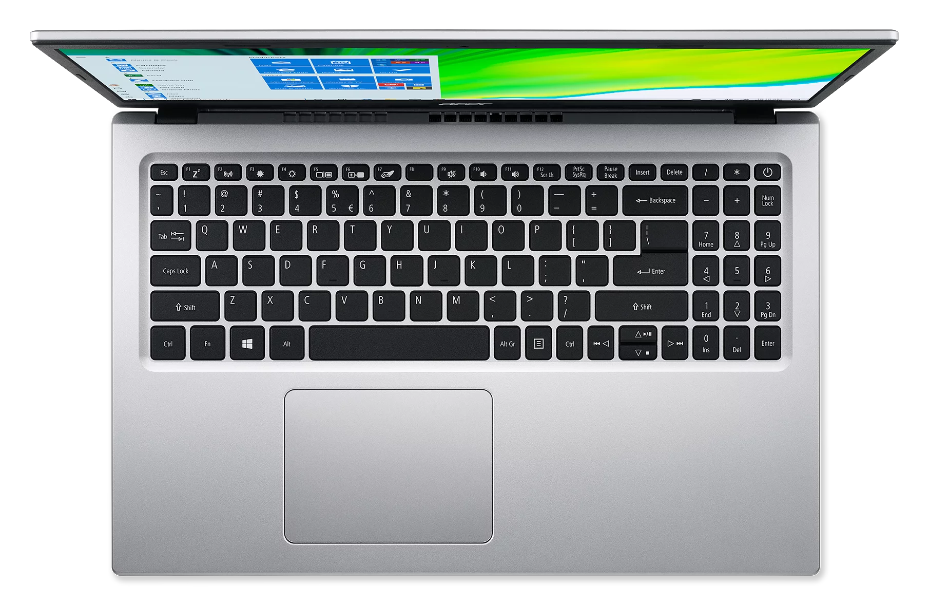 Acer Aspire 1, 15.6" Full HD Display, Intel Celeron N4500, 4GB DDR4, 128GB eMMC, Pure Silver, Windows 11 Home (S mode), A115-32-C28P