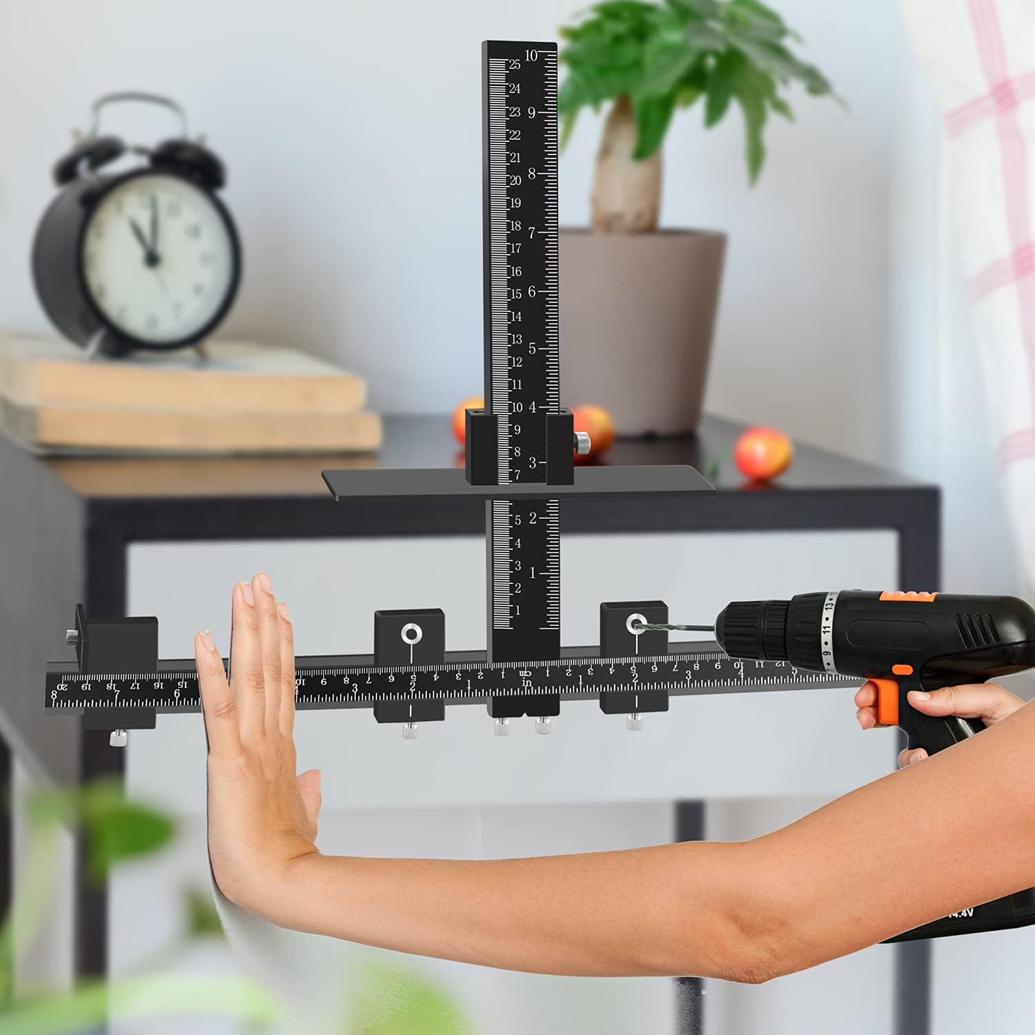 King&Charles Cabinet Hardware Jig, Aluminum Alloy Cabinet Handle Jig - Cabinet jig for handles and pulls, Drill Guide Sleeve Drawer Pull Jig Tool for Cabinet Knobs Pulls.