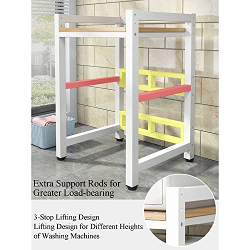 Laundry Space with Stackable Washer and Dryer Stand - 400KG Portable Rack for Over Washer Storage - Adjustable Front Load Kit