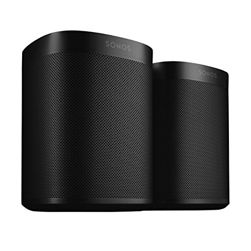 Two Room Set with all-new Sonos One - Smart Speaker with Alexa voice control built-In. Compact size with incredible sound for any room. (Black)