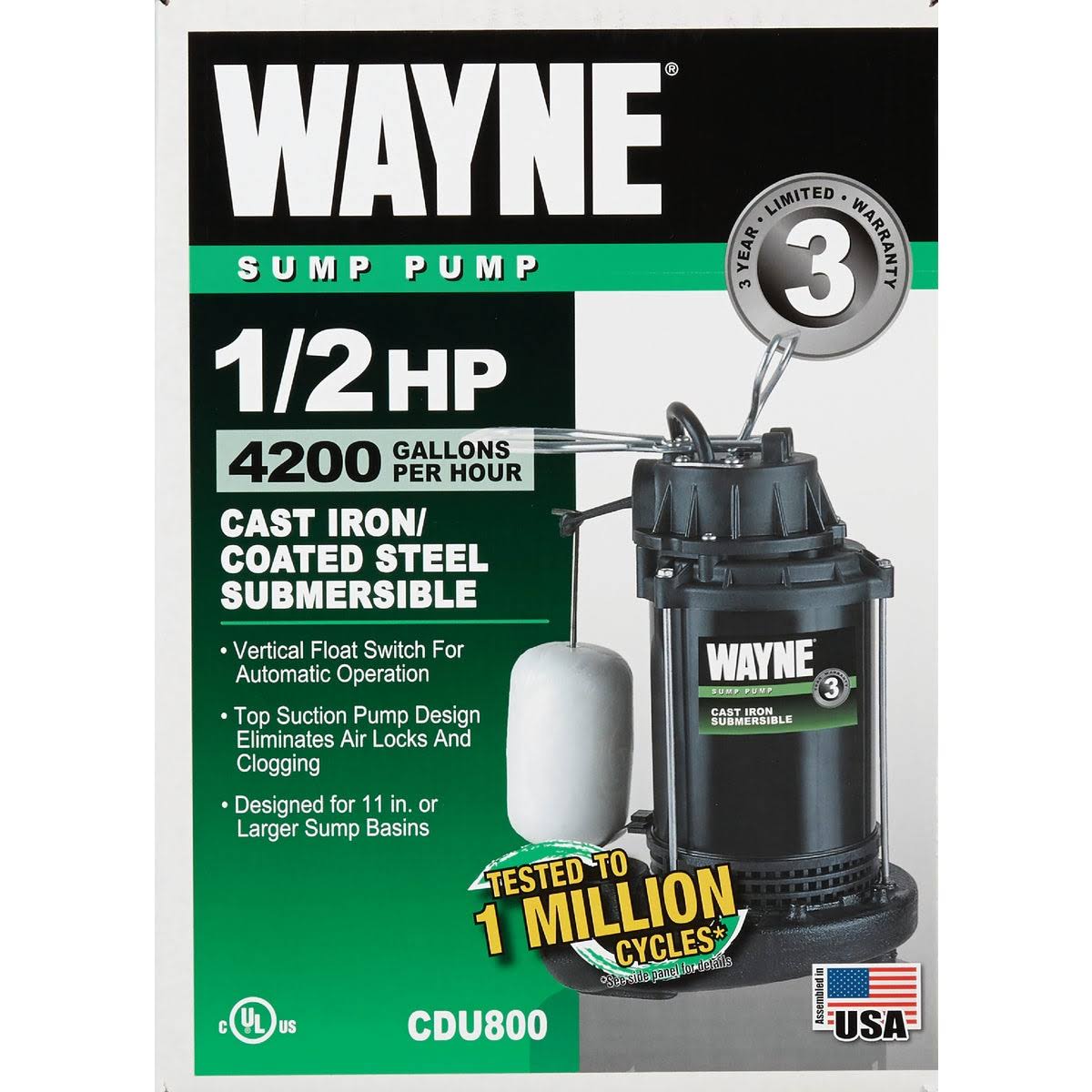 Wayne Cast Iron 1/2 HP Submersible Sump Pump