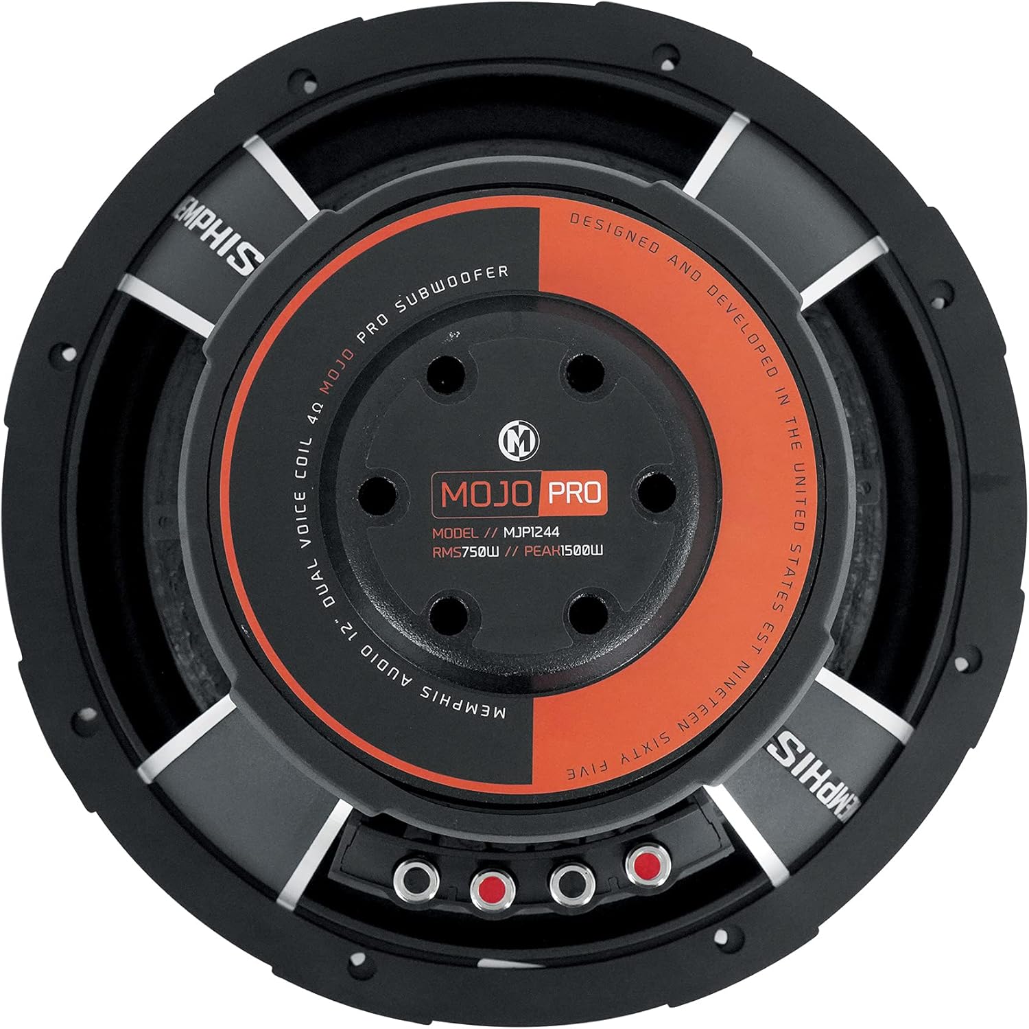 Memphis Audio MJP1244 12 in 1500 Watt MOJO Pro Car Audio Subwoofer DVC 4 ohm Sub, Black