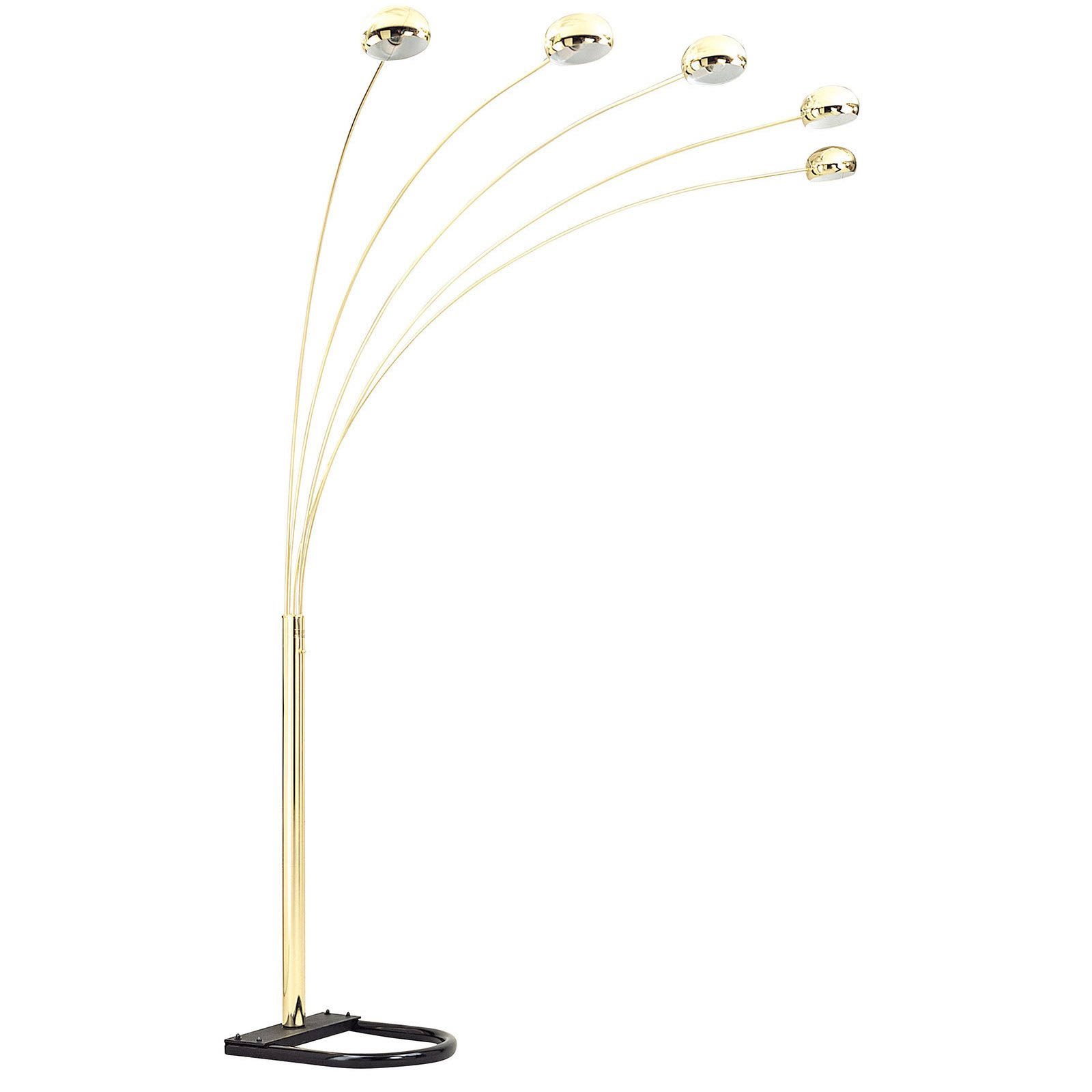 86 inch Tall Metal Lamp with 5 Adjustable Arch Arms, Gold and Black