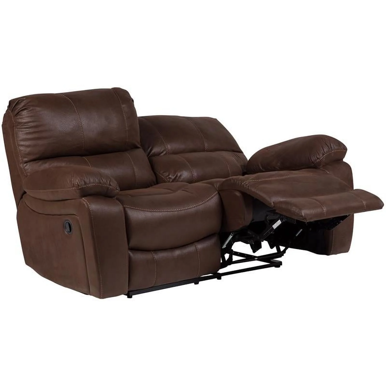 Corvallis Transitional Leather-Look Microfiber Reclining Loveseat - Brown