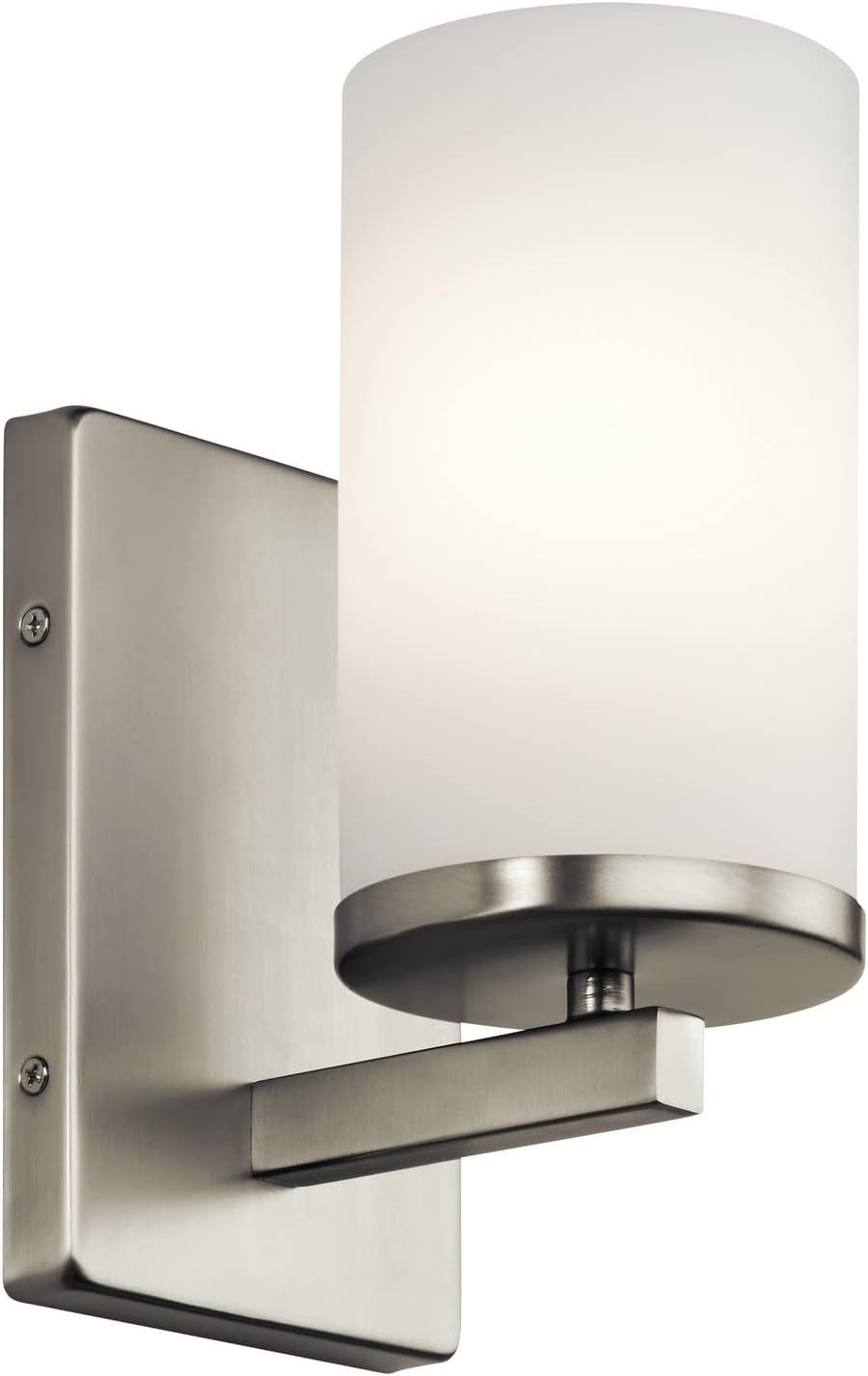 Kichler Crosby 9.25 1 Light Wall Sconce with Satin Etched Cased Opal Brushed Nickel