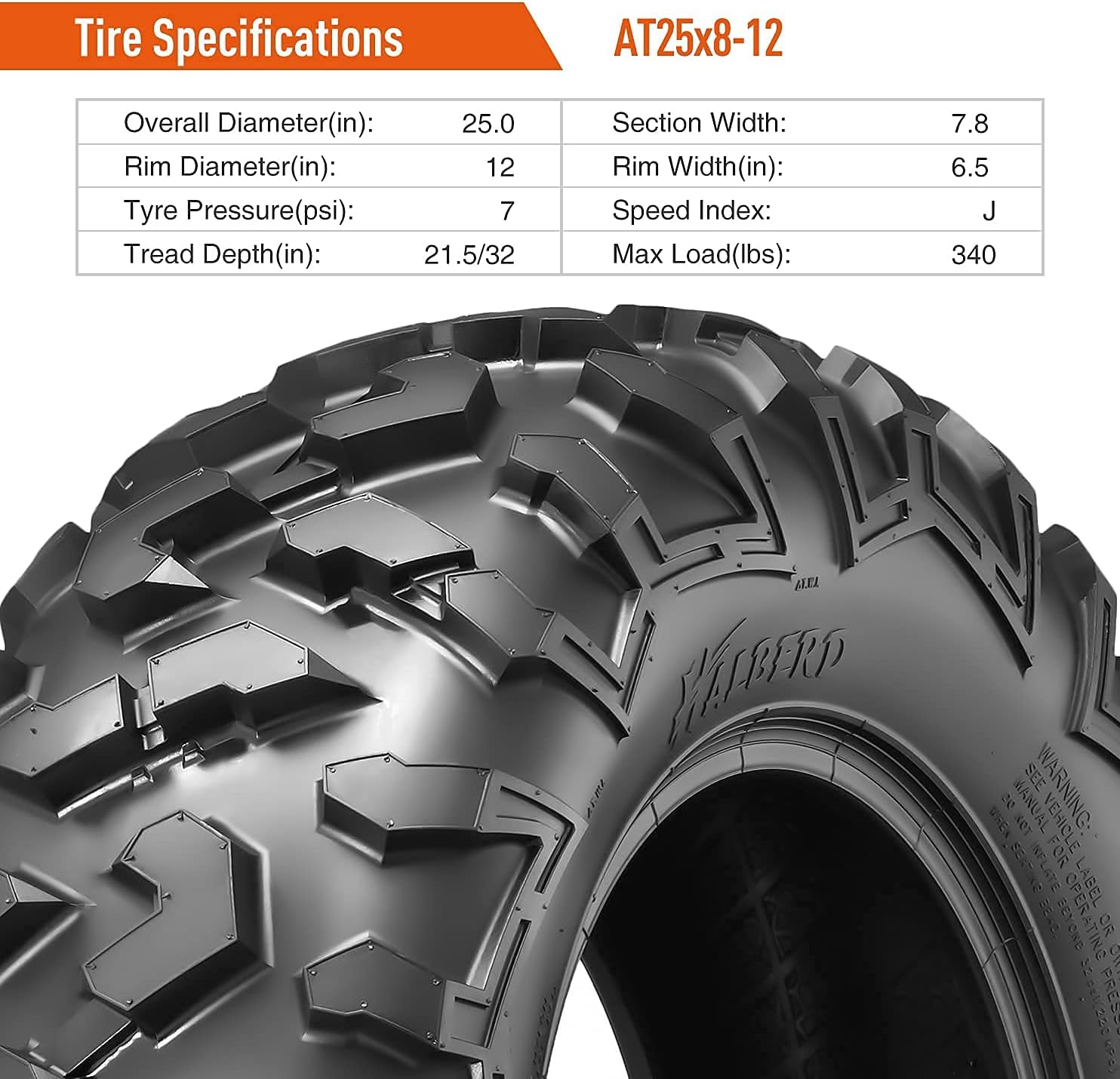 HALBERD ATV Tires, 26x9-12 & 26x11-12 6PR ATV Tires, 17mm All Terrain ATV UTV Off-Road Tires Compatible with Polaris ACE 500 Sportsman 330 450 Arctic Cat Alterra 400 Honda Pioneer 500 520(Set of 4)