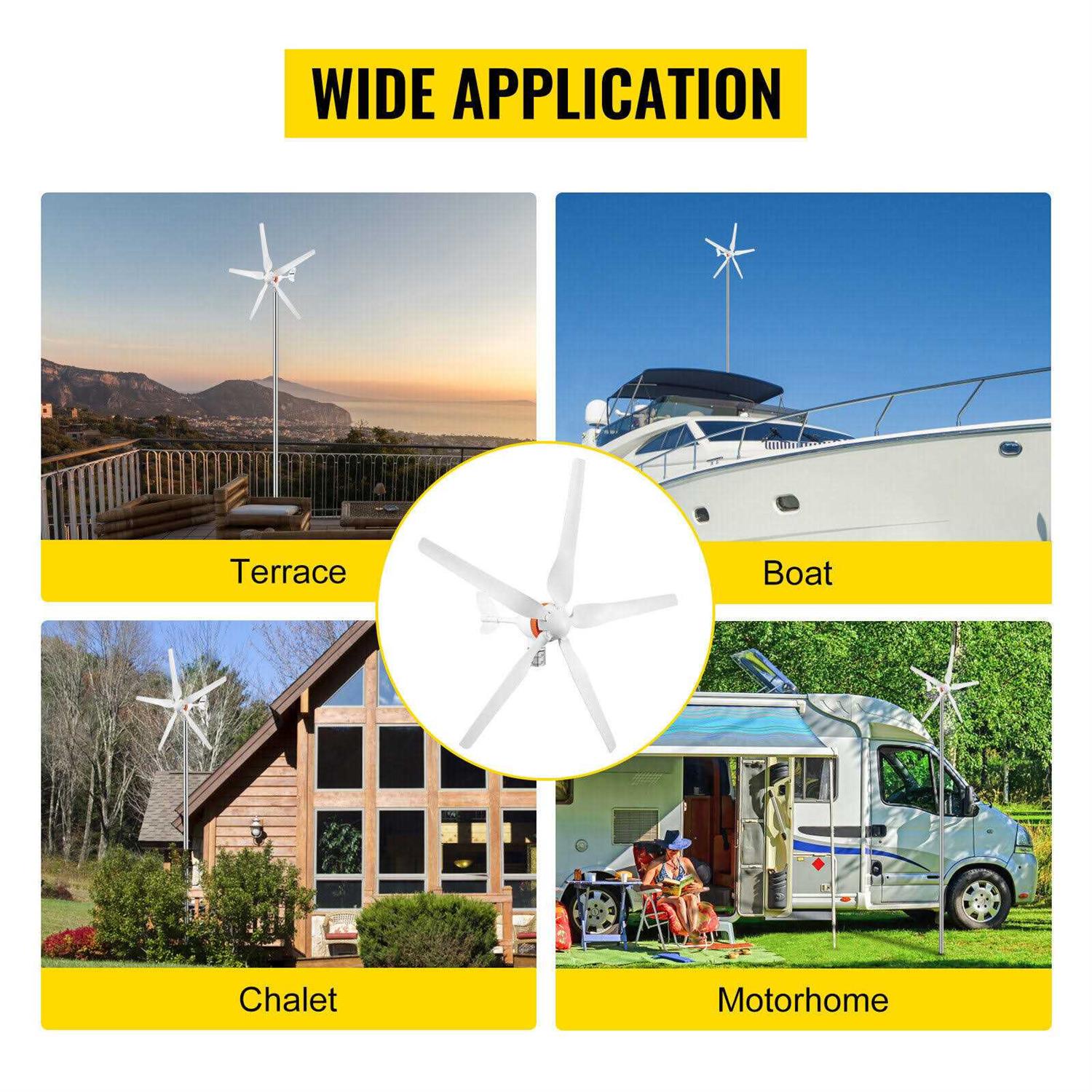 VEVOR Wind Turbine Generator 12V/AC Wind Turbine Kit 500W Wind Power Generator with MPPT Controller 5 Blades Auto Adjust Wind - Shop Hardware Tools Online Store