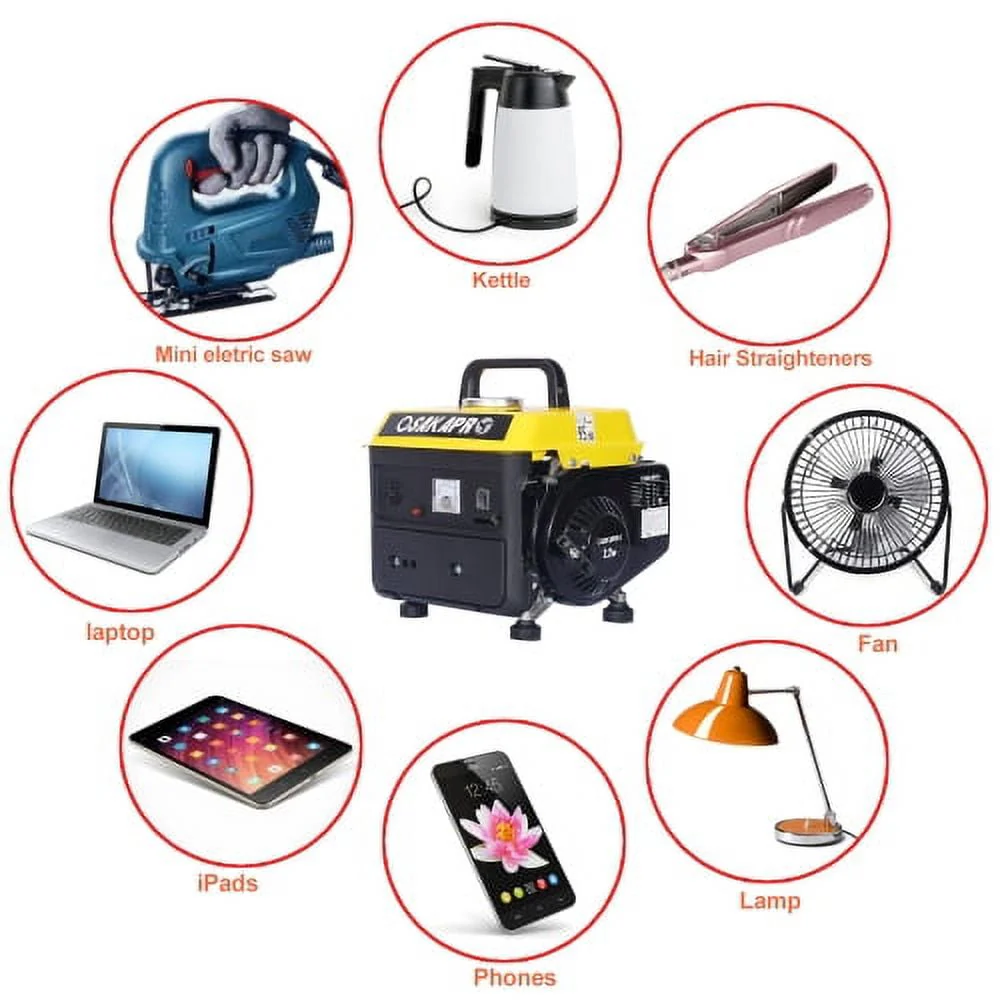 Portable Generator, Outdoor generator Low Noise with 71cc 2-Stroke Gasoline Engine, Gas Powered Generator for Home Use and Camping