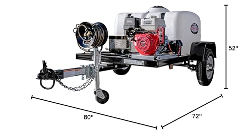 SIMPSON Cleaning 95000 Mobile Gas Pressure Washing System with Honda Commercial Engine and Trailer