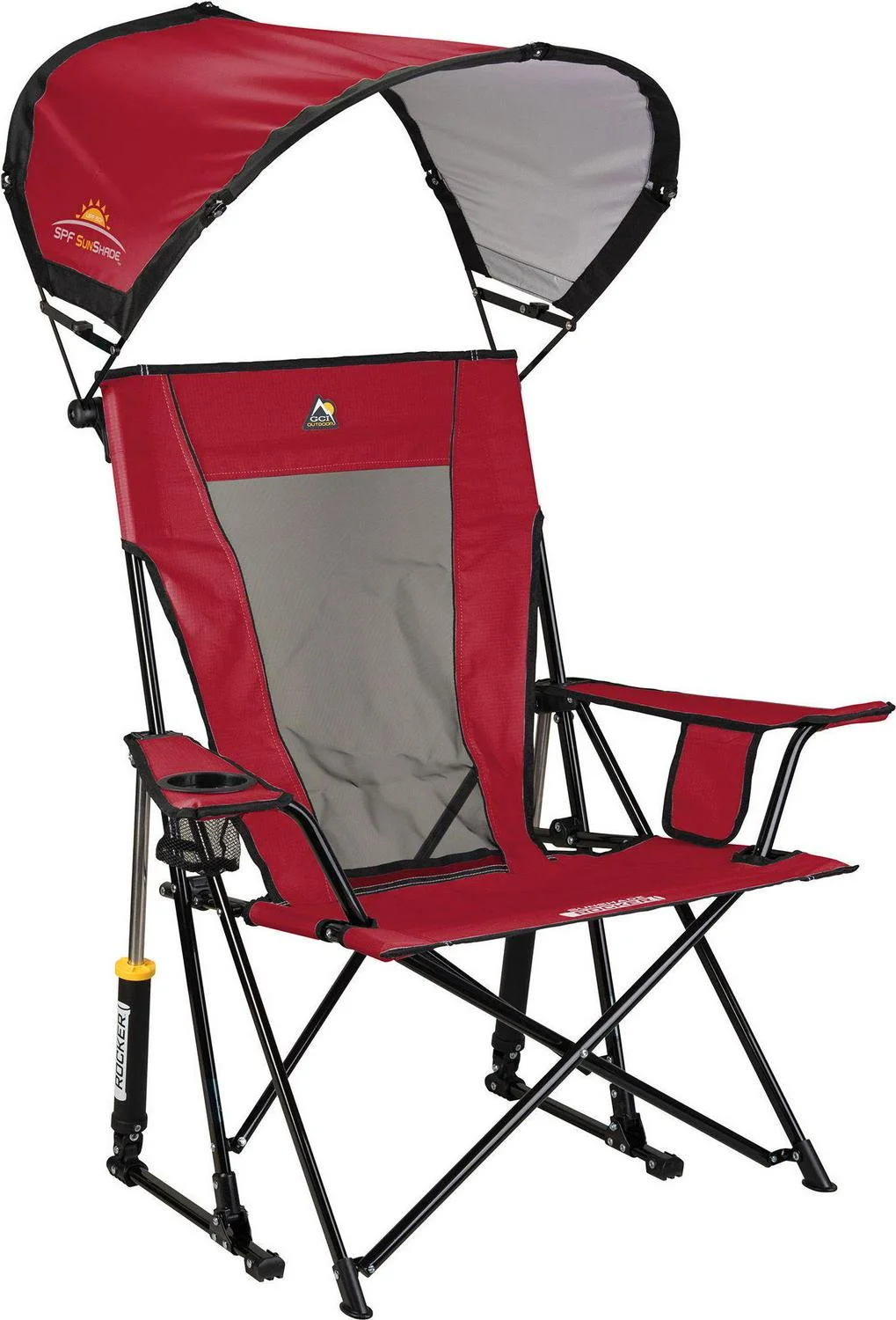 GCI Outdoor SunShade Comfort Pro Rocker Chair Red/Black - Curated Treasures Market