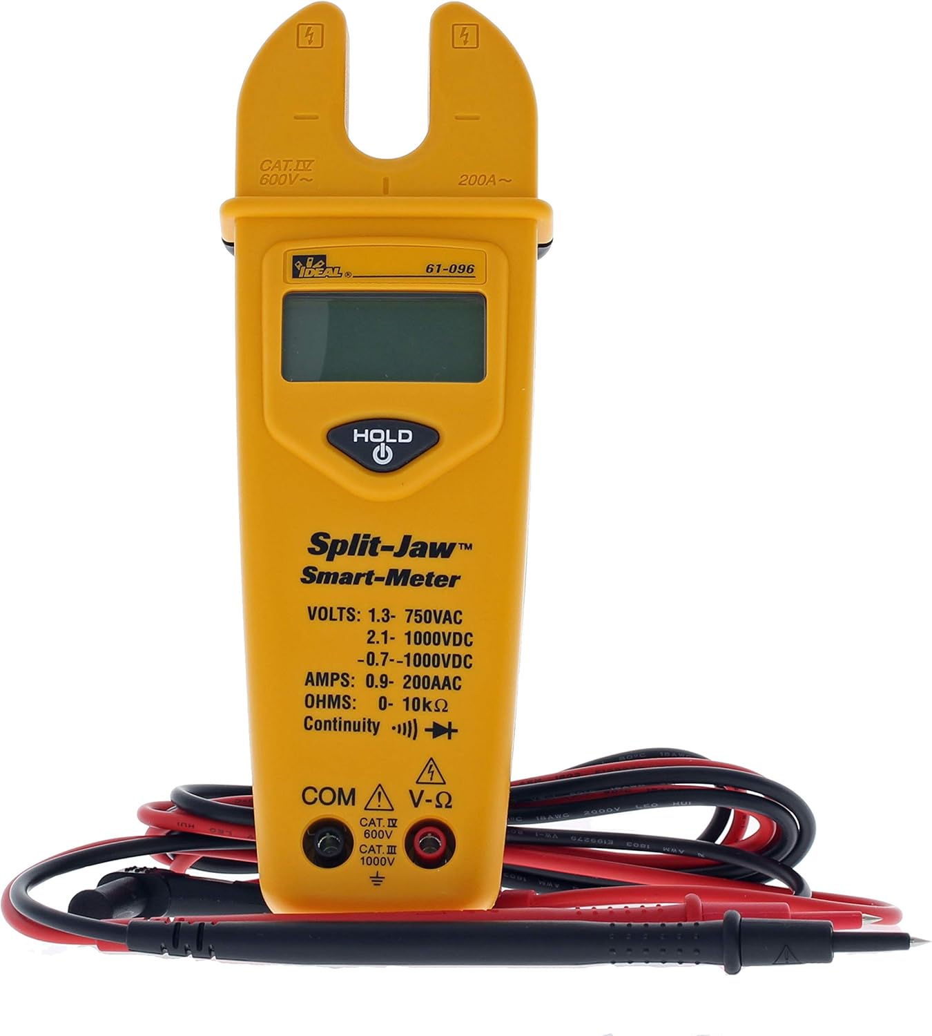 IDEAL INDUSTRIES INC. 61-744 Clamp Meter 600 Amp AC with NCV, Voltage Indicator, CATIII for 600v