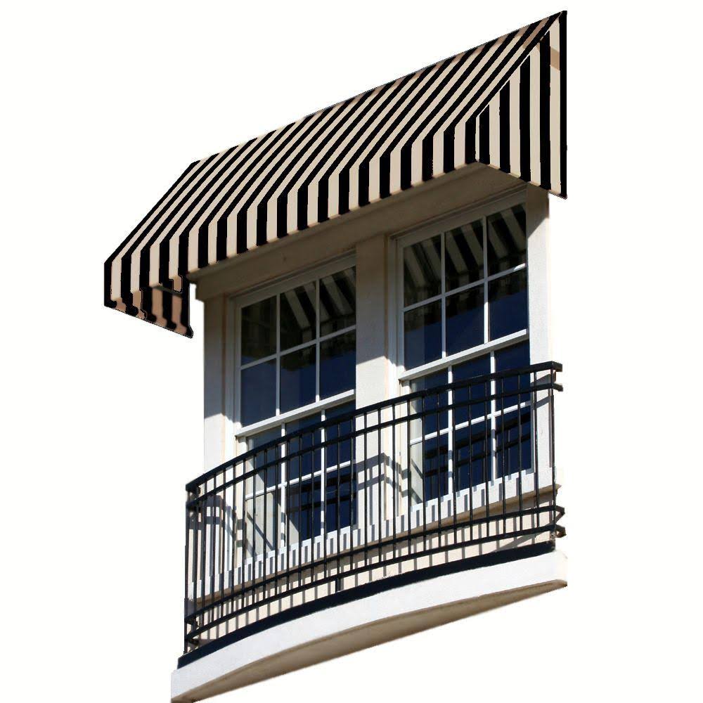 Awntech 5.38 ft. Wide New Yorker Window/Entry Awning (56 in. H x 48 in. D) Black/Tan NK44-5KT