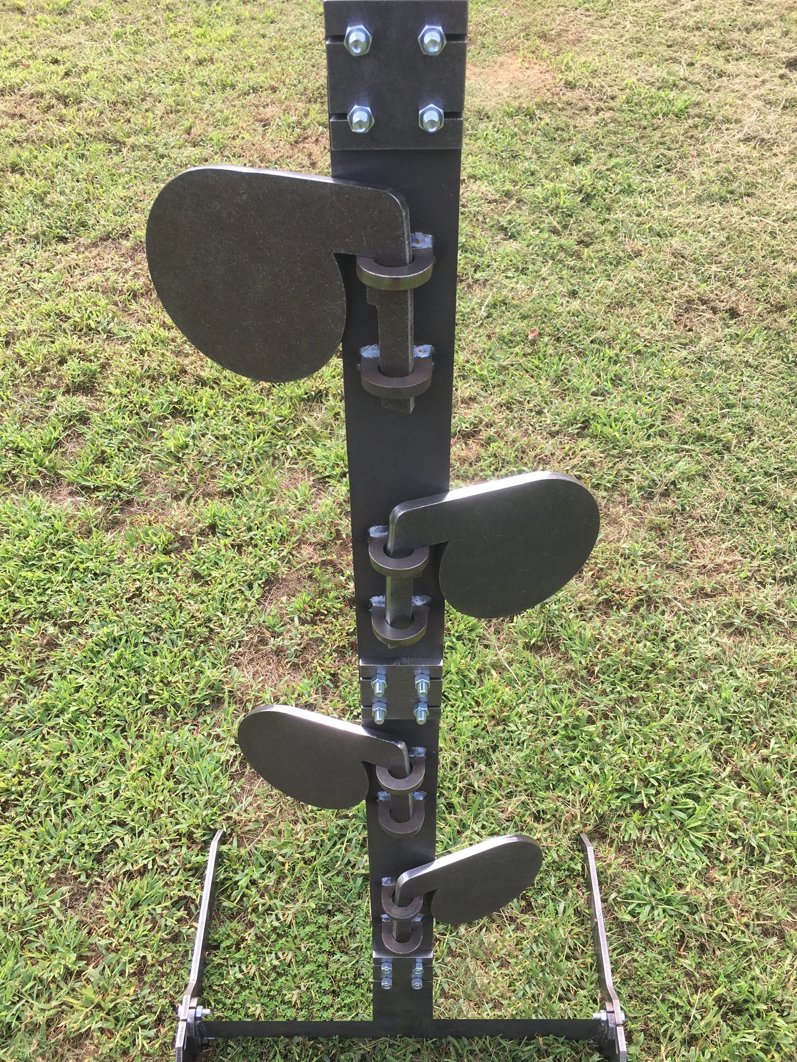 Magnum Target 6ft Tall Steel Shooting Dueling Tree Stand Range Reactive Target w/ 6"x 3/8" AR500 Paddles - DTSTD66AR500-S