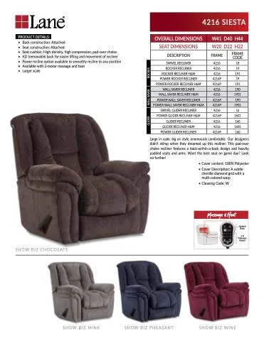Lane Home Furnishings Rocker Recliner, Mink