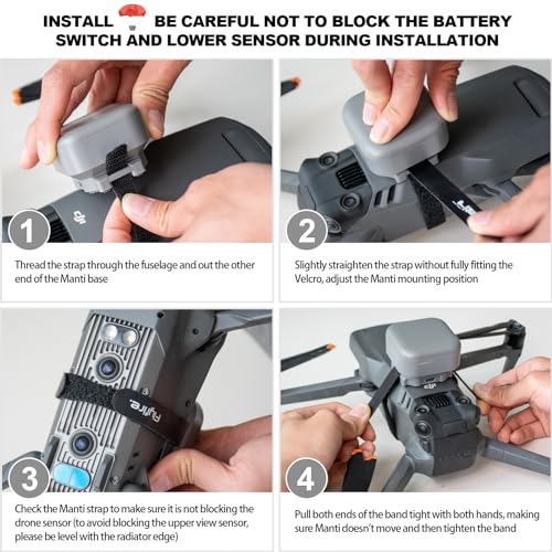 Manti 3 Plus UAV Flight Safety Guard, 2024 Upgraded Big Auto Umbrella, Drone Parachute for DJI Mavic 3/Mavic 3 Classic/Mavic 3 Cine/Mavic 3 Pro/Mavic 3E/Mavic 3T/Air 3/Air 2/Air2s/Mavic Pro/Mavic 2,