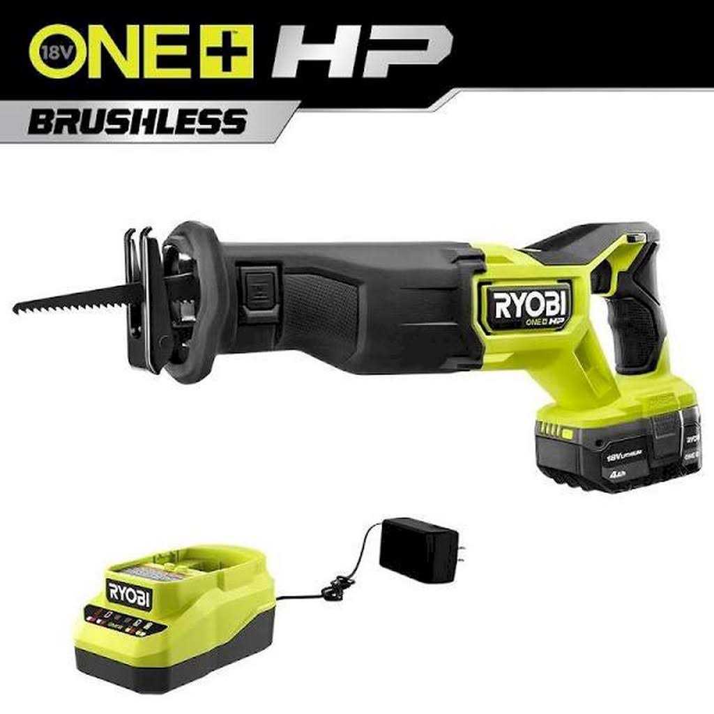 RYOBI ONE+ HP 18V Brushless Cordless Reciprocating Saw with ONE+ 18V 2.0 Ah Lithium-Ion HIGH PERFORMANCE Battery PBLRS01K - Shop Hardware Tools Online Store