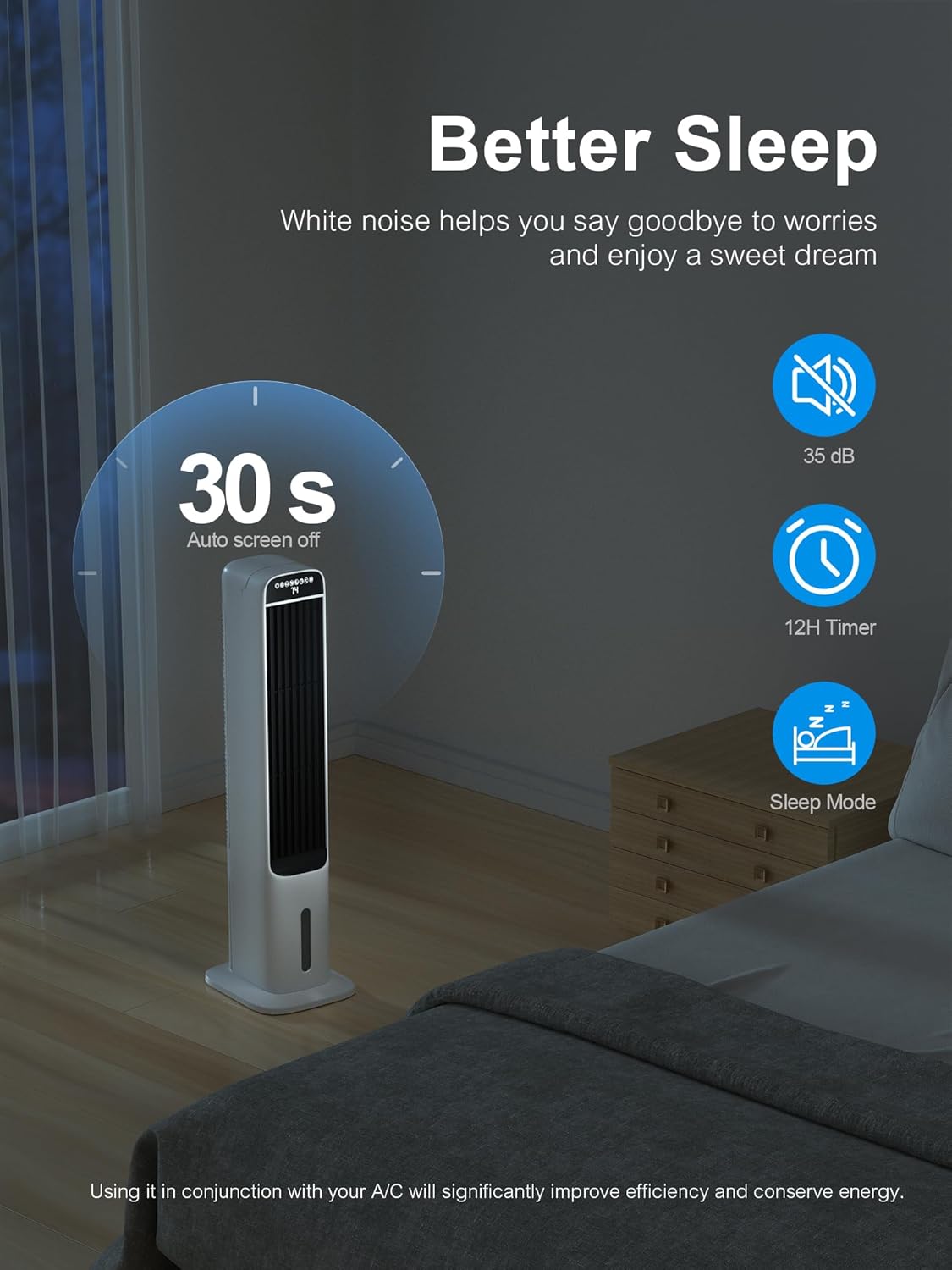 MEPTY Evaporative Air Cooler, Cooling Fans that Blow Cold Air with 84°Oscillation, 12H Timer, 3speeds&Modes, Air Cooler with Remote Control, Swamp Cooler Like Tower Fan for Bedroom, Office, Kitchen