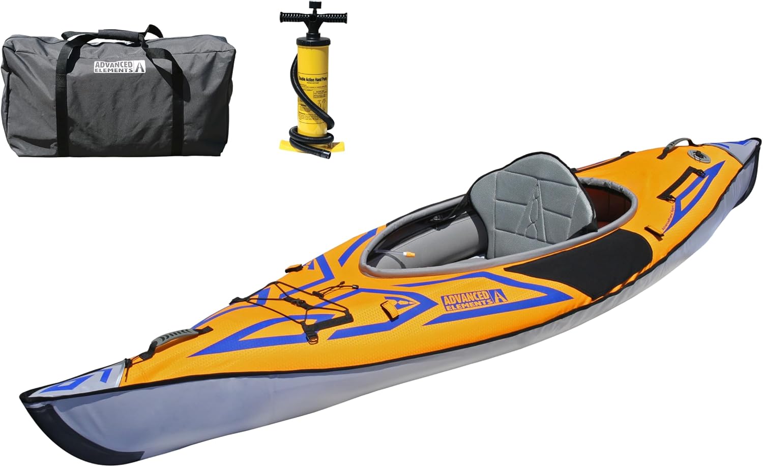 Advanced Elements AdvancedFrame Sport Inflatable Kayak - AE1017-O Lightweight Day Touring Kayak with Bag and Pump - 10' 5" - 26 lbs - Orange