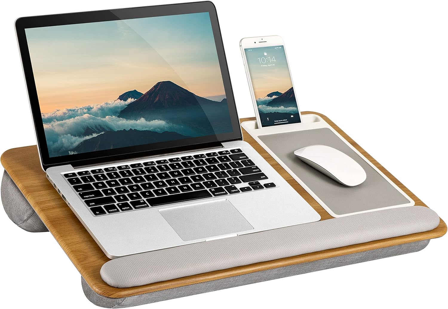 LapGear Home Office Pro Lap Desk with Wrist Rest, Mouse Pad, and Phone Holder - Black Carbon - Fits Up To 15.6 Inch Laptops - style No. 91598 Pack of 2