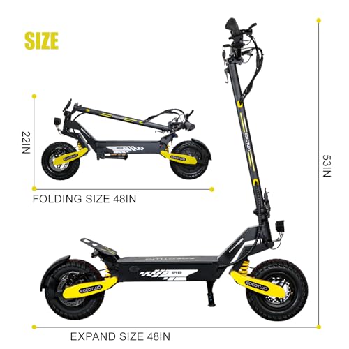 Electric Scooter for Adults, 1200W/2400W Off Road Motor Fast E Scooter, Up to 31/40 MPH Top Speed & 20/43 Miles Long Range, 11" Off-Road Tires, 330lbs MAX Load, Foldable
