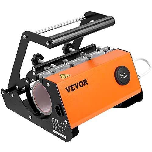 VEVOR Hat Press, Heat Press Machine for Caps with 3.5"×5.5" Curved Heating Element, Digital LCD Timer and Temperature Control, with LCD Timer and Temperature Control, Rigid Steel Frame - Black