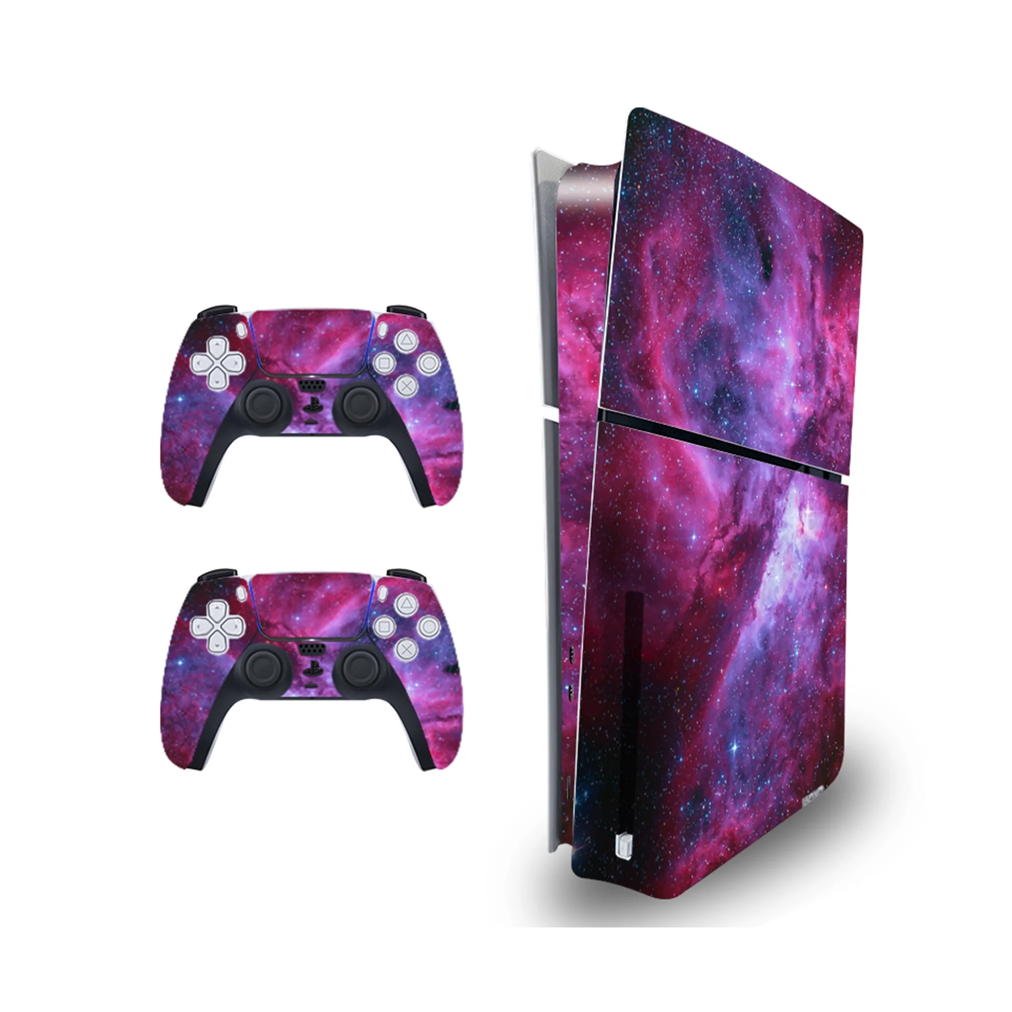 PlayStation 5 Slim Upgraded 3TB PCIe Gen 4 NVNe SSD Gaming Console Disc Drive Version AMD Ryzen Zen 8 Core CPU with 2 Wireless Controller, Customized Full Body Skins - Phantom Black - PS5 Disc Slim
