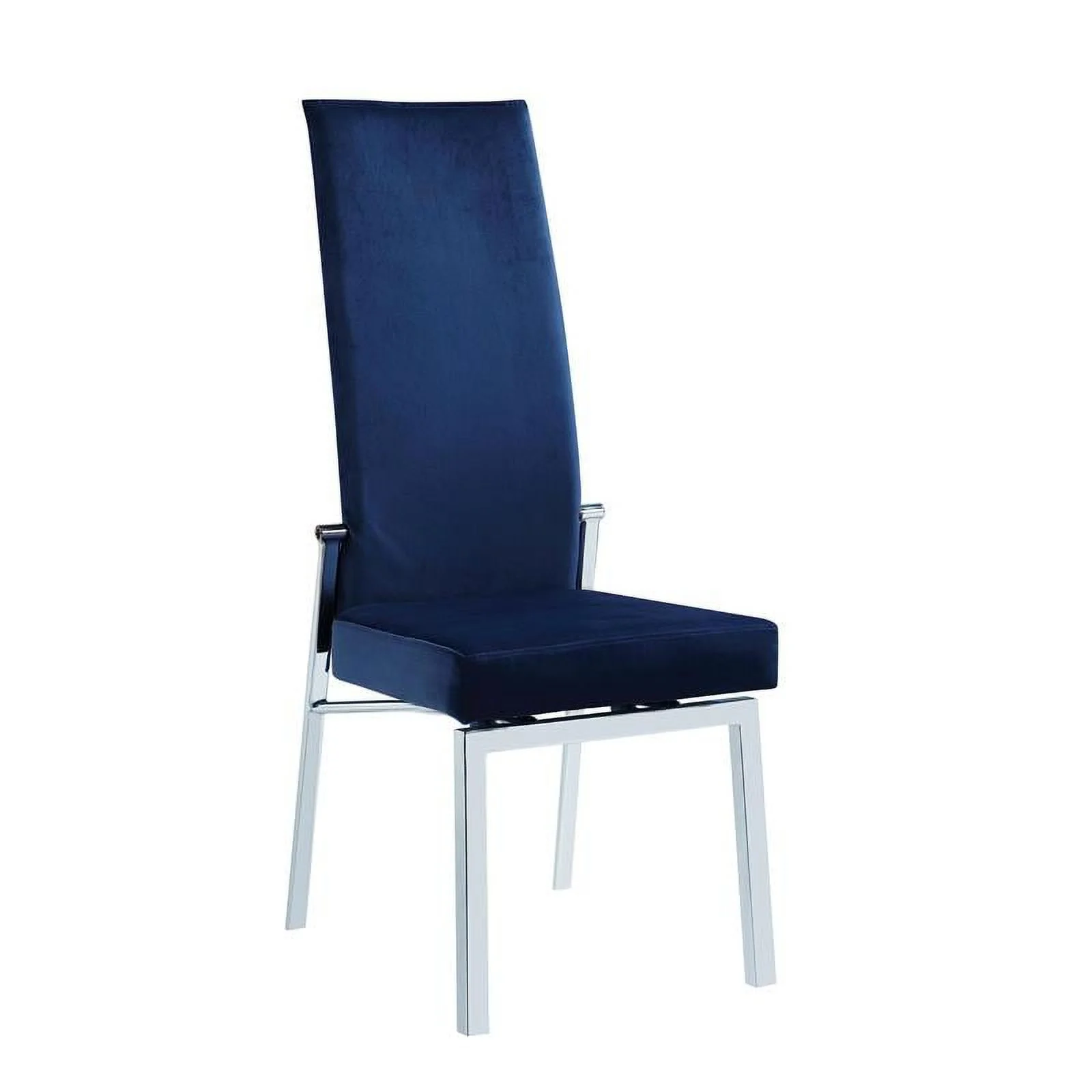 Milan Brunette Dining Set with 60" Glass Top Table & 4 Blue Motion-back Chairs