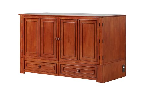 McCutchen Solid Wood Murphy Storage Bed (Queen, Cherry)