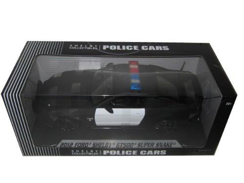 2012 Ford Shelby Mustang GT500 Super Snake Unmarked Police Car Black/White 1/18 Diecast Model Car by Shelby Collectibles SC462